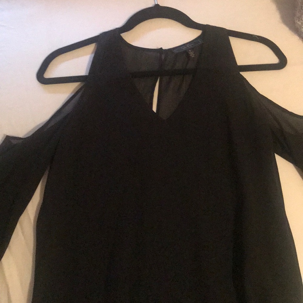 Black long sleeve flow blouse